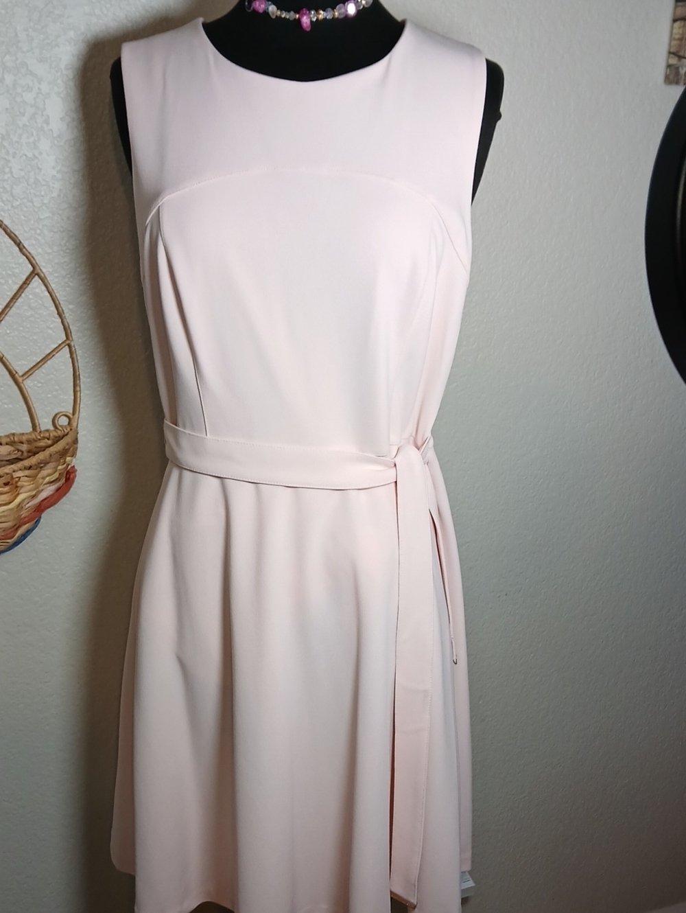 Tommy Hilfiger Pink Belted A-Line Dress